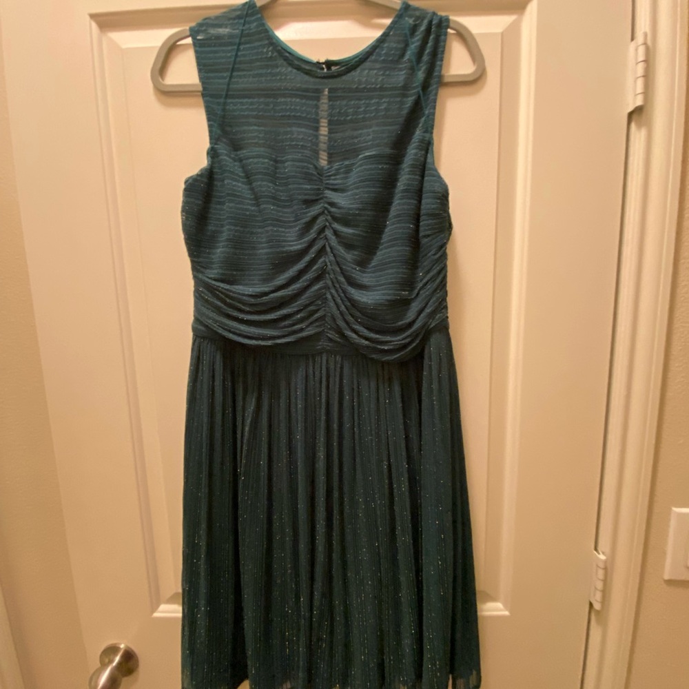 Maggy London Teal and Gold Dress
